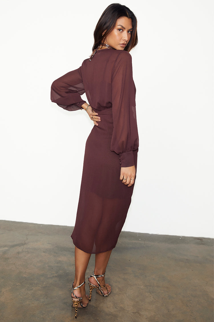 model wearing Coco Sheer Midaxi Vienna Dress