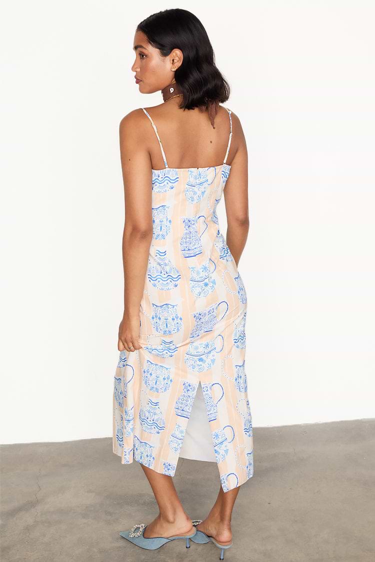  caption_Model wears Sicilian Bandeau Dress in UK size 10/ US 6