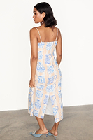 Thumbnail for  caption_Model wears Sicilian Bandeau Dress in UK size 10/ US 6
