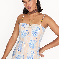 Thumbnail for caption_Model wears Sicilian Bandeau Dress in UK size 10/ US 6
