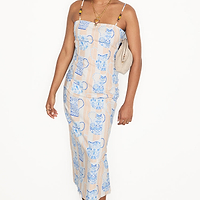 Thumbnail for caption_Model wears Sicilian Bandeau Dress in UK size 10/ US 6