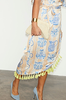 Thumbnail for  caption_Model wears Sicilian Ceryes Wrap Dress in UK size 10/ US 6
