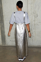 Thumbnail for caption_Model wears Silver Pinafore Dress in UK size 8/ US 4