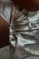Thumbnail for caption_Model wears Silver Pinafore Dress in UK size 8/ US 4