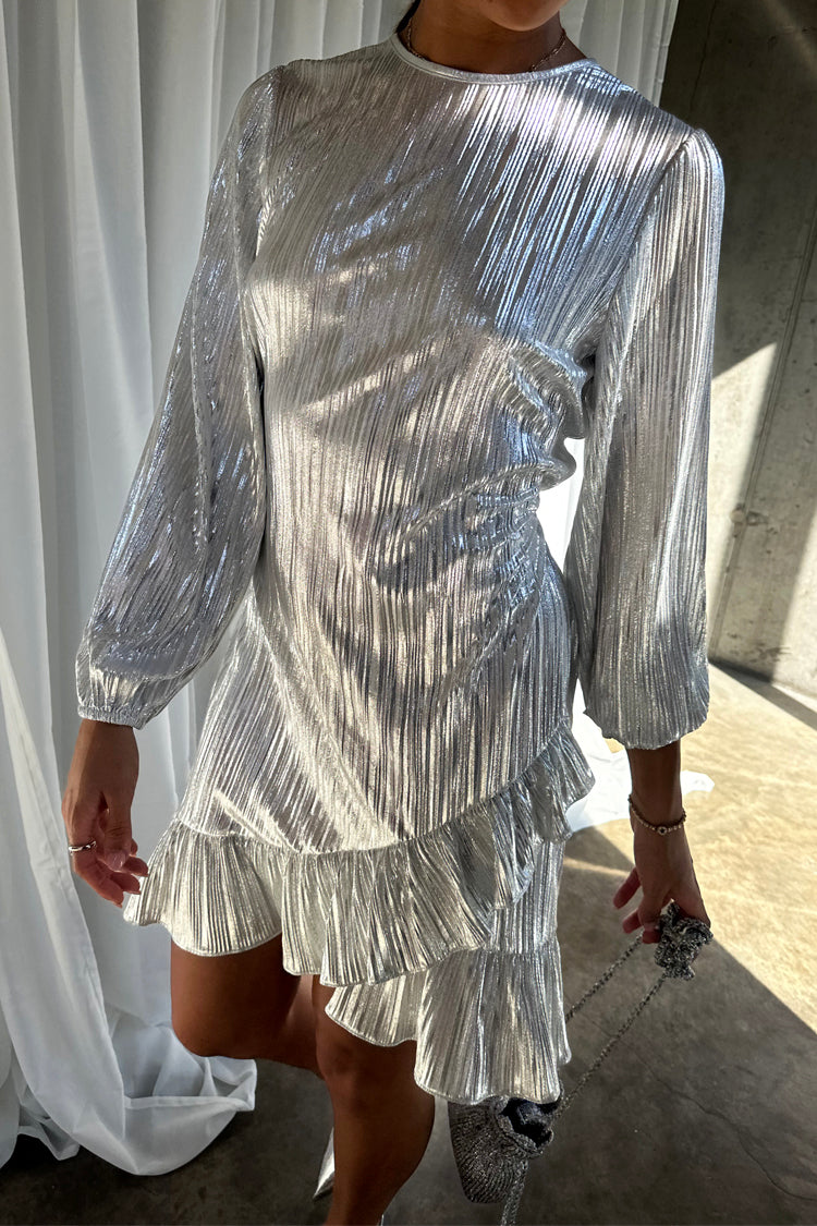 Silver Plisse Marnie Dress