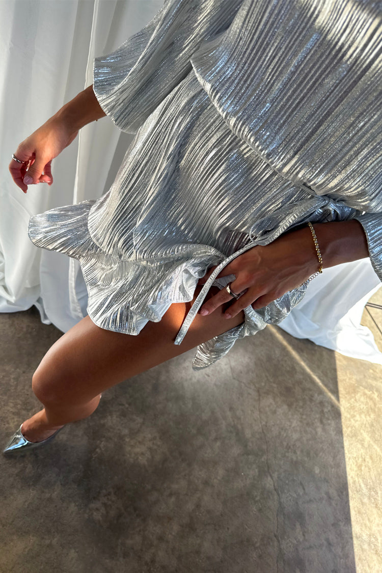 Silver Plisse Marnie Dress