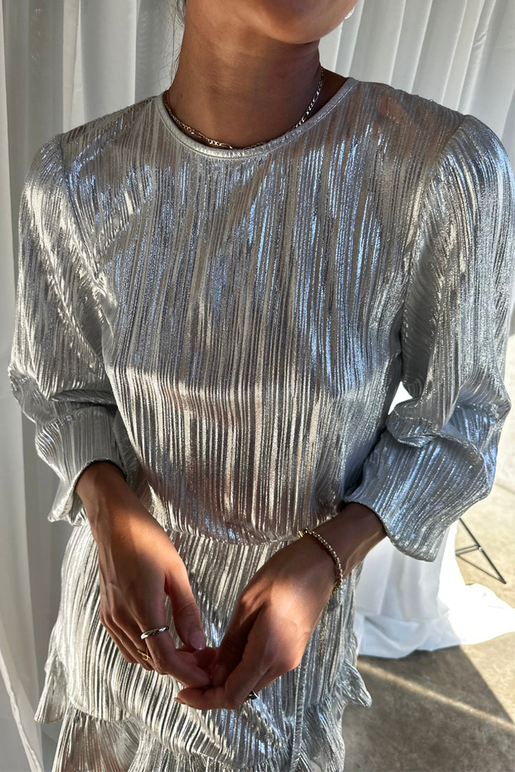 Silver Plisse Marnie Dress