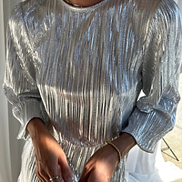 Thumbnail for Silver Plisse Marnie Dress