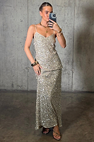 Thumbnail for Silver Sequin Cami Top