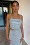 Silver Sequin Crop Top