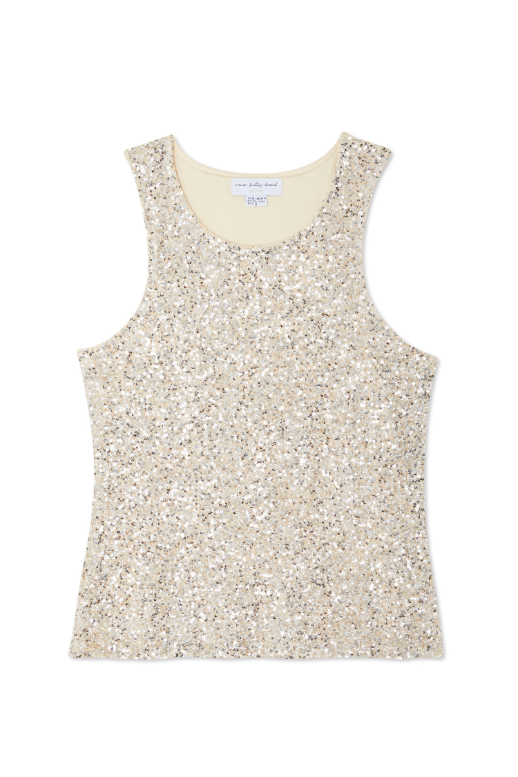 Silver Sequin Tank Top
