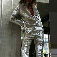 Thumbnail for Model wearing Silver Milo Trouser