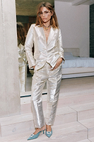 Thumbnail for Model wearing Silver Milo Trouser