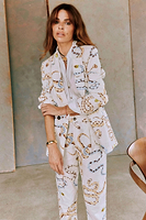 Thumbnail for caption_Model wears Snake Dynasty Blazer  in UK size 10/ US 6