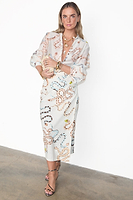 Thumbnail for caption_Model wears Cotton Linen Snake Jaspre Wrap Skirt in UK size 10/ US 6