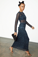 Thumbnail for caption_Model wears Snake Mesh Skirt in UK size 10/ US 6
