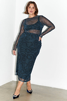 Thumbnail for Model wears Snake Mesh Top in UK 18/ US 14
