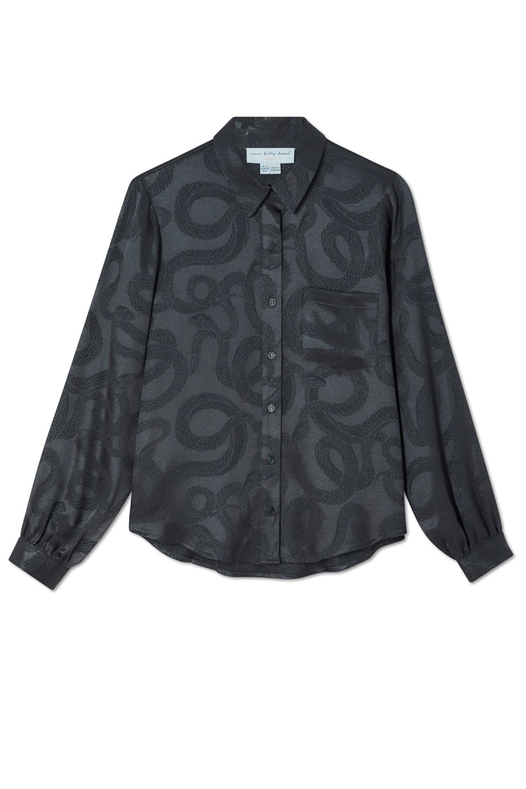 Charcoal Snake Jacquard Gabbie Shirt