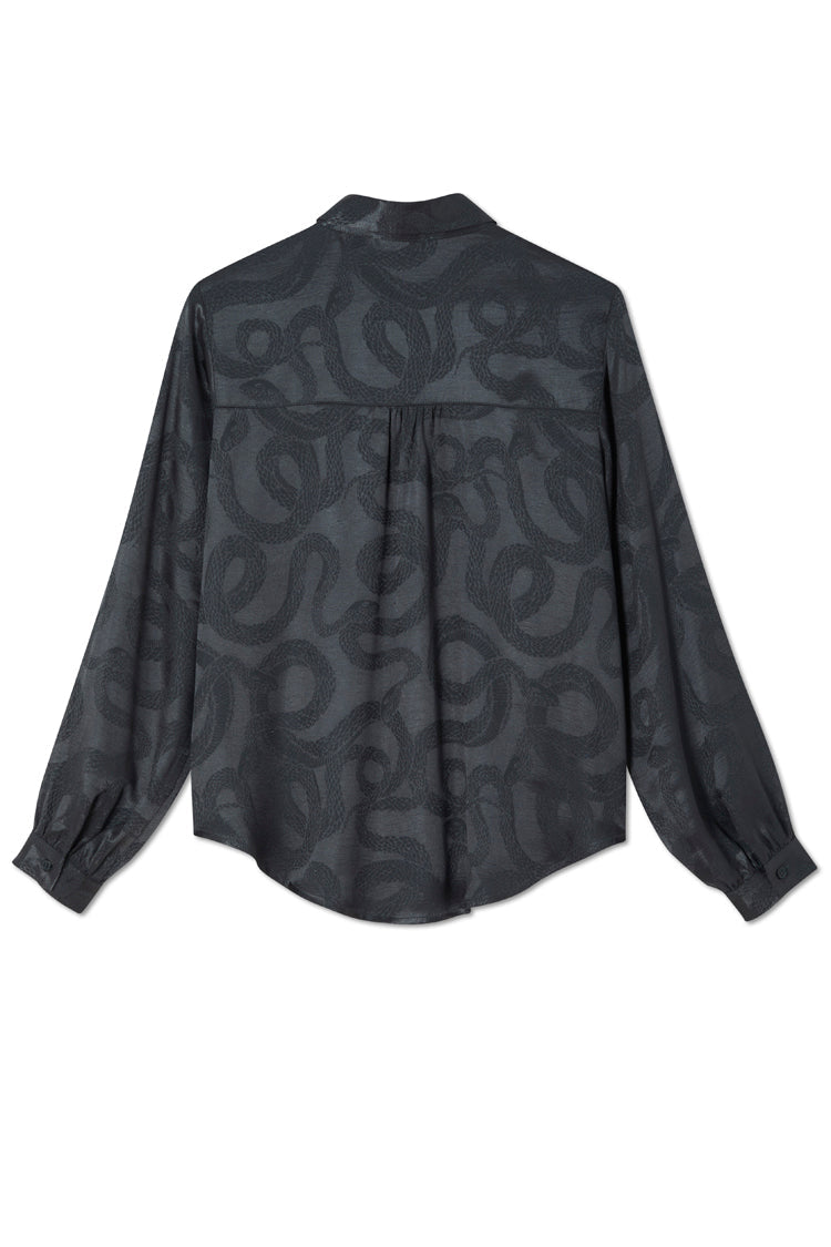 Charcoal Snake Jacquard Gabbie Shirt