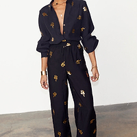 Thumbnail for Black Gold Snake Elissa Trousers Petite