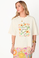 Thumbnail for caption_Model wears Cream Abstract Snake T-shirt  in UK size 10/ US 6