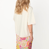Thumbnail for caption_Model wears Cream Abstract Snake T-shirt  in UK size 10/ US 6