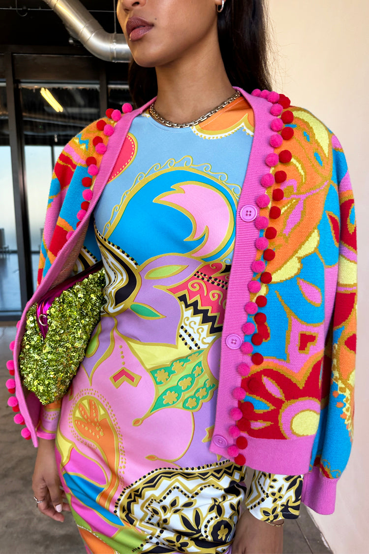Model wearing Soho Forrest Cardigan 