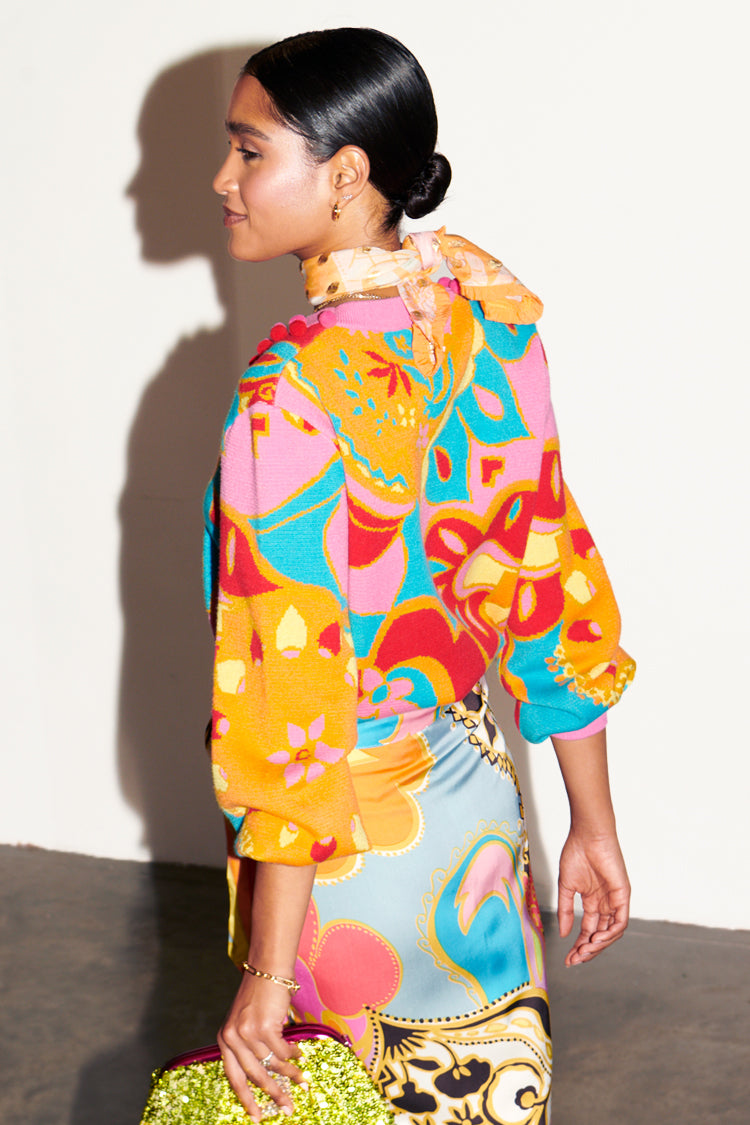 Model wearing Soho Forrest Cardigan 