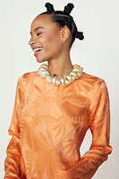 Thumbnail for caption_Model wears Apricot Palm Mini Soho Dress in UK size 10/ US 6