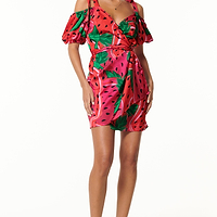 Thumbnail for Model wearing Strawberry Mini Dress facing the camera