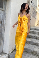 Thumbnail for Model wearing Sunshine Mason Tie Front Top