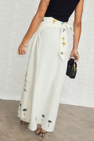 Thumbnail for  caption_Model wears Cream Sahara Jaspre Skirt in UK size 10/ US 6