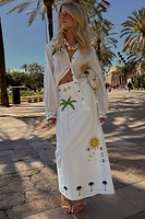 Thumbnail for  caption_Model wears Cream Sahara Jaspre Skirt in UK size 10/ US 6