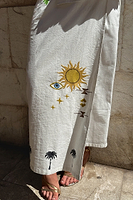 Thumbnail for  caption_Model wears Cream Sahara Jaspre Skirt in UK size 10/ US 6