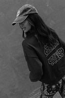 Thumbnail for caption_Model wears Charcoal NFD Sweater in UK size 8/ US 4