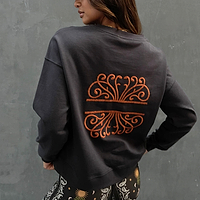 Thumbnail for caption_Model wears Charcoal NFD Sweater in UK size 8/ US 4