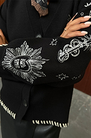 Thumbnail for Model wearing Black Tarot Cardigan