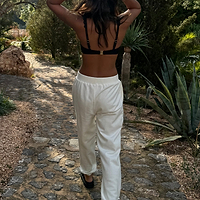 Thumbnail for caption_Model wears White Tattoo Joggers in UK size 10/ US 6