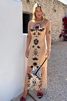 Thumbnail for Model wearing Embellished Mesh Tattoo Dress