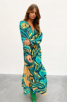 Thumbnail for Teal Starburst Smock Dress
