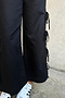 Black Cotton Linen Tie Side Trousers