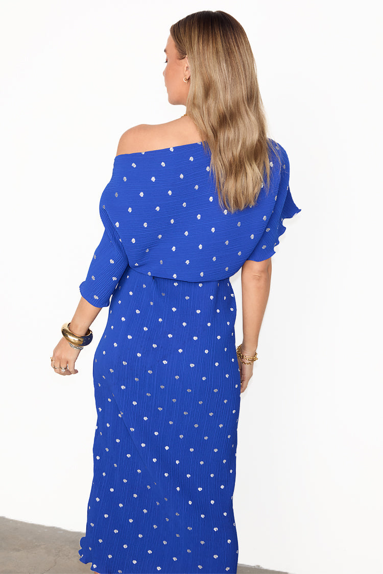 Blue Tilly Plisse Dress