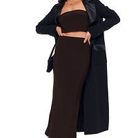 Thumbnail for Model wearing Brown Boob Tube standing facing the camera