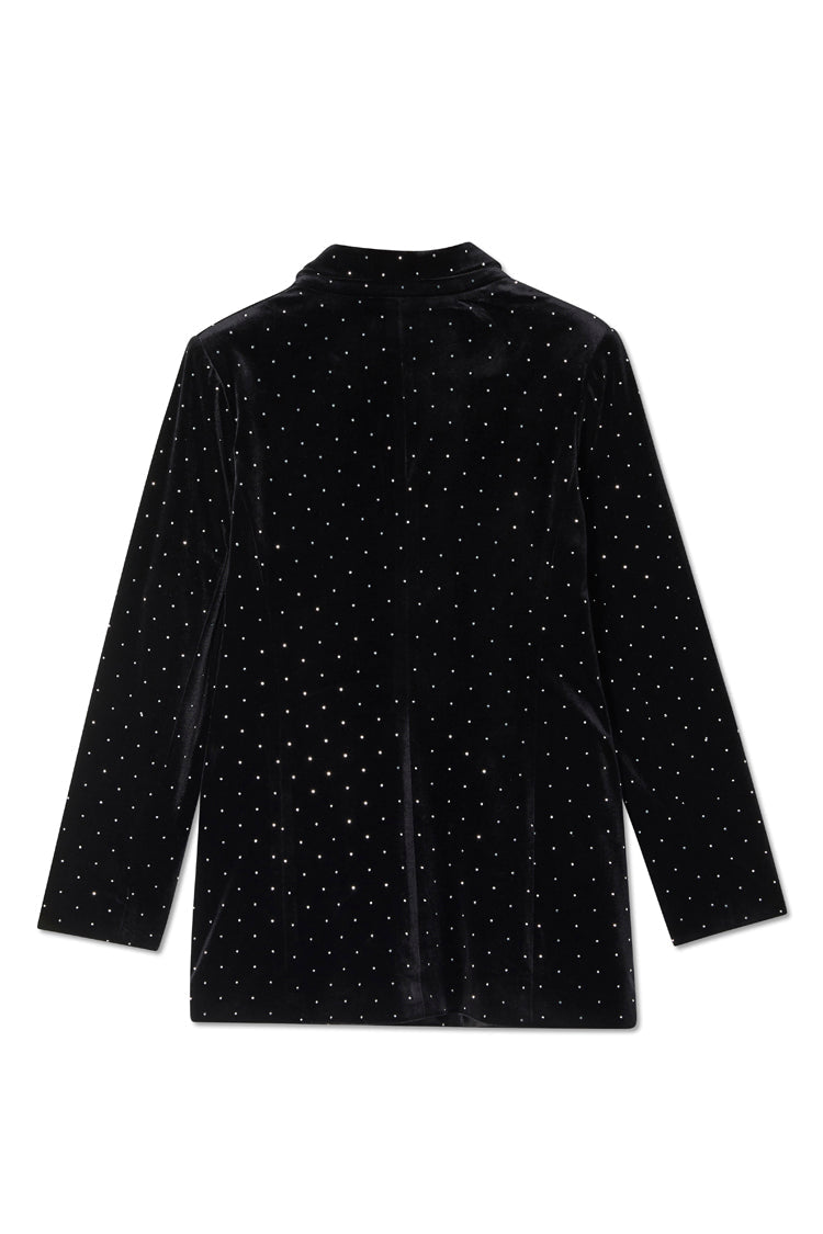 Back of Black Velvet Quinn Blazer