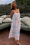 White Island Cross Stitch Maxi Dress