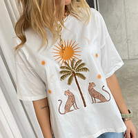 Thumbnail for Model wearing White Running Wild T-Shirt standing facing the camera