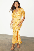 Thumbnail for caption_Model wears Yellow Mosaic May Dress in UK size 10/ US 6