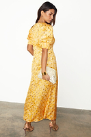 Thumbnail for caption_Model wears Yellow Mosaic May Dress in UK size 10/ US 6