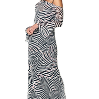 Thumbnail for Model wearing Zebra Ophelia Dress standing facing the camera
