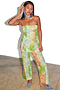 Green Abstract Sol Bandeau Top